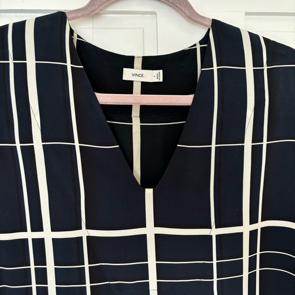 Vince Windowpane Silk Dress - Picture 3 of 10